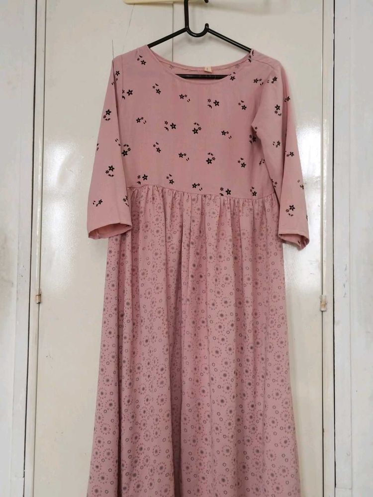 Cute Pink Floral Maxi Dress