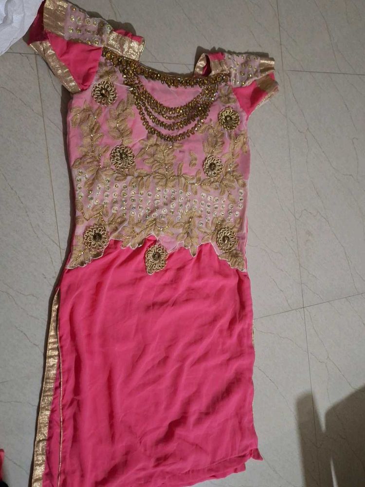 Pink Embroidered Kurta Set