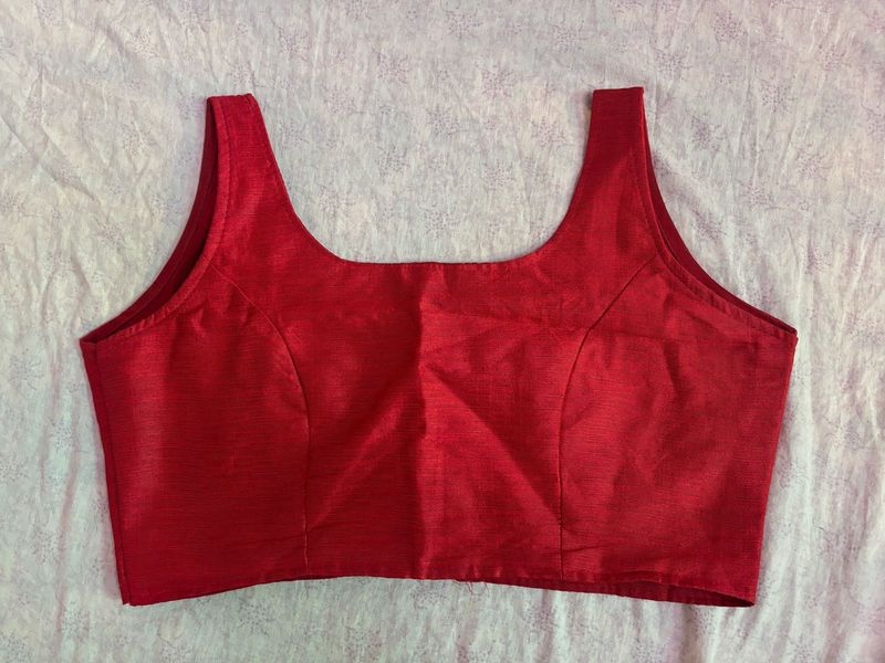 Classic Red Sleeveless Blouse