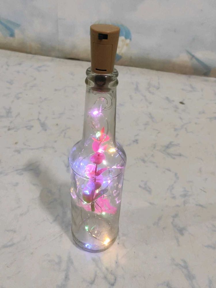 Glass Bottle Lamp with Fairy Lights