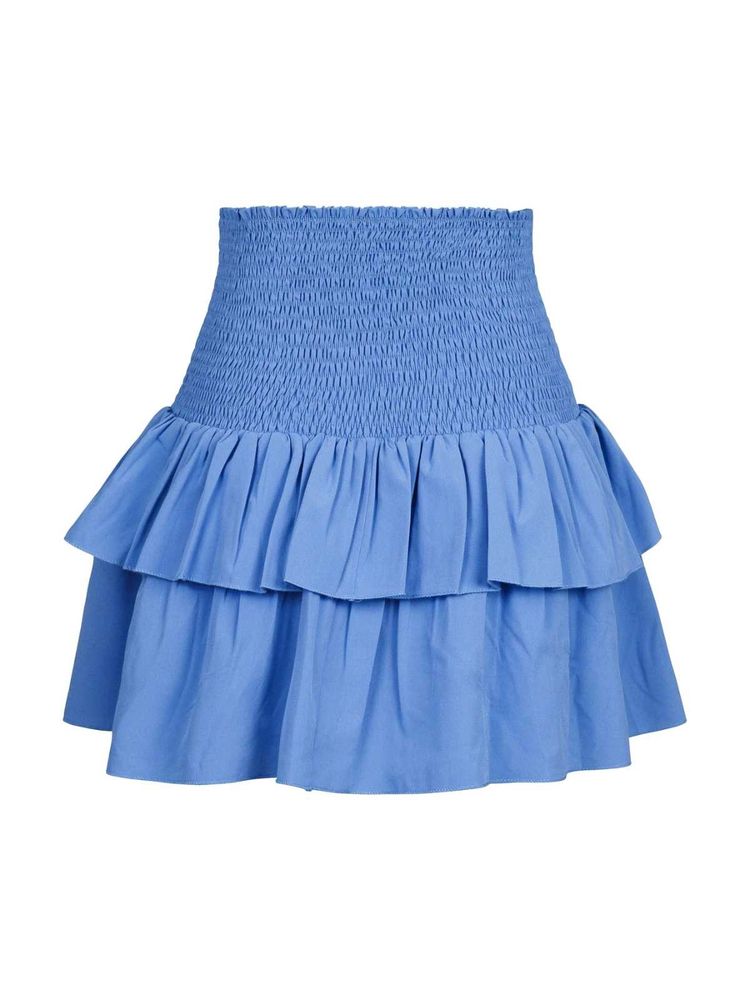 Light Blue Ruffled Mini Skirt