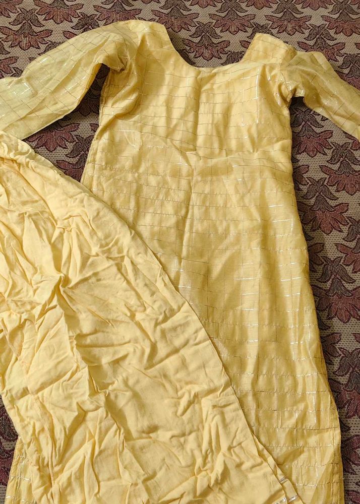 Elegant Yellow Kurta with Pants Set
