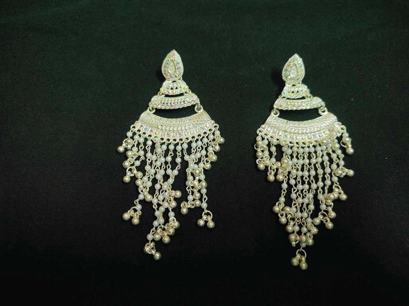 Exquisite Silver Jhumka Earrings