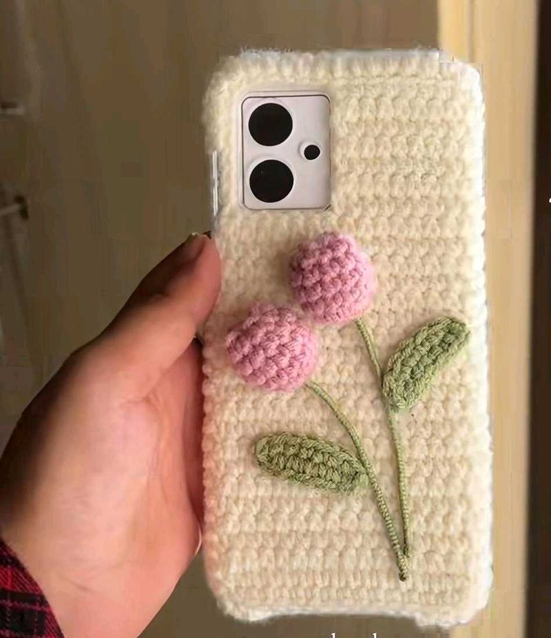 Handmade Crochet Phone Case with Flowers