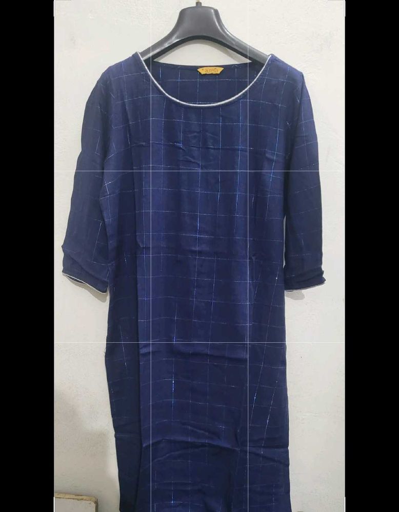 Aurelia Navy Blue Straight Kurta