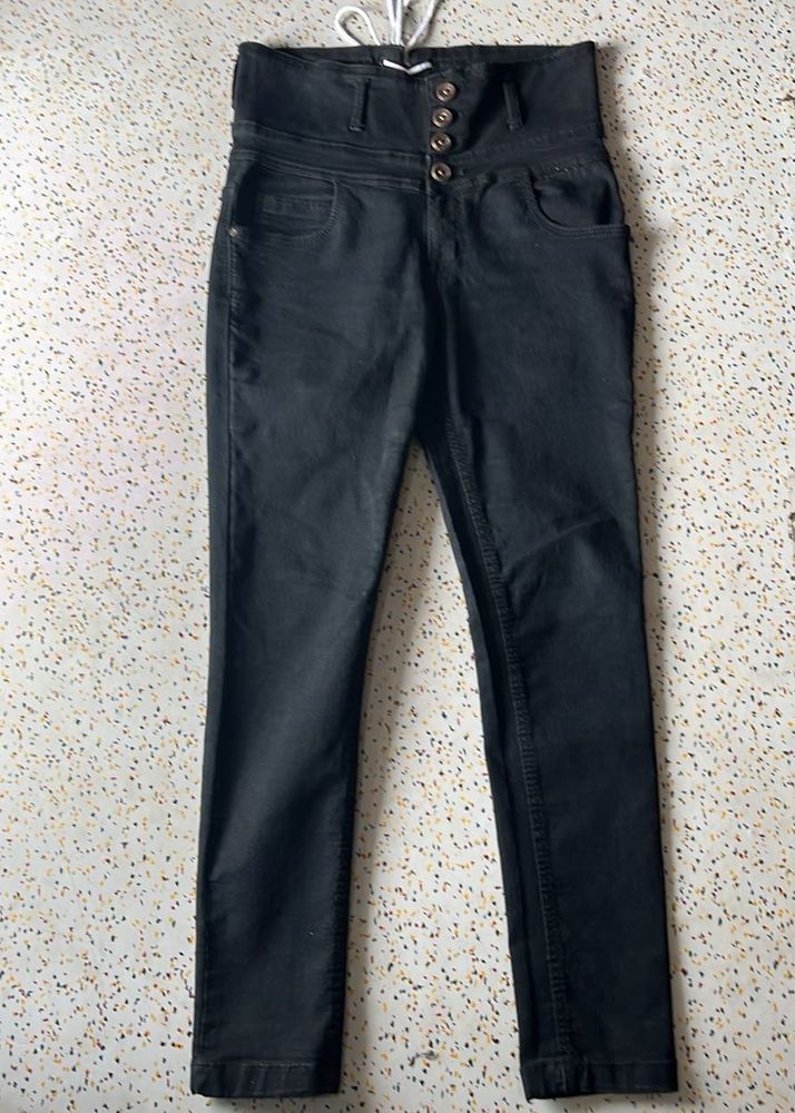 High Waisted Black Denim Jeans