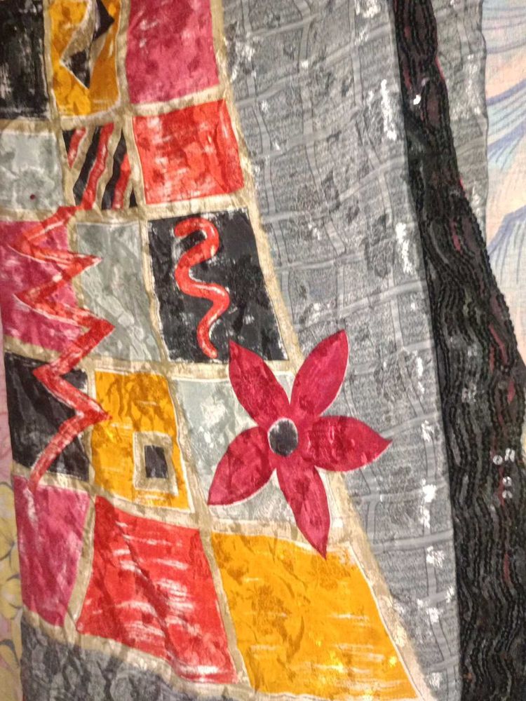 Vibrant Patchwork Saree