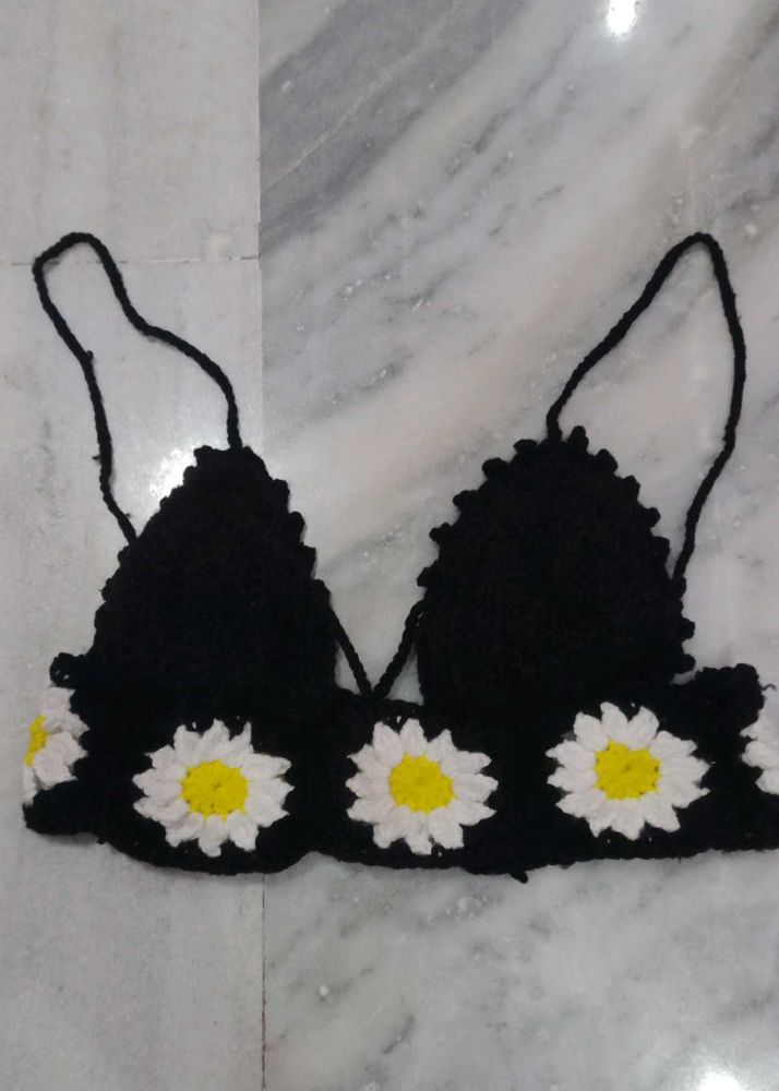 trending crochet flower bralete