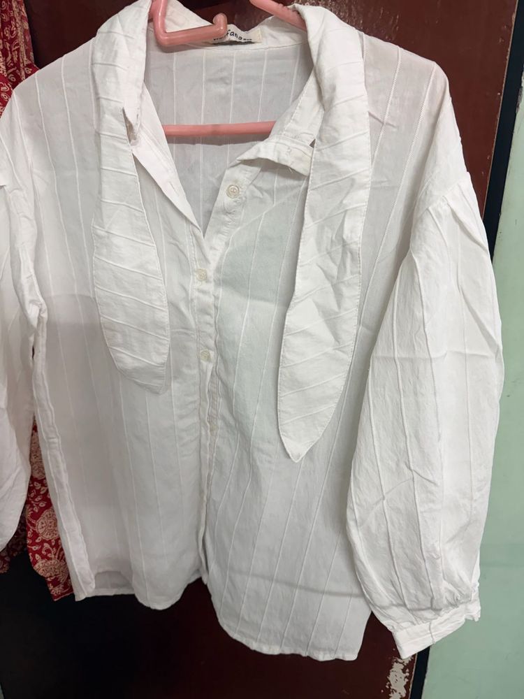 Chic White Button-Up Blouse