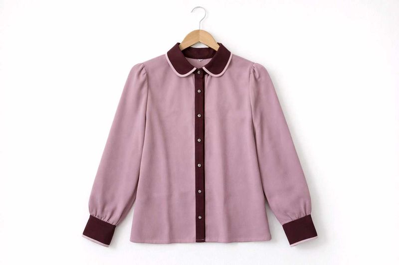 Pink Formal Top with Contrast Collar