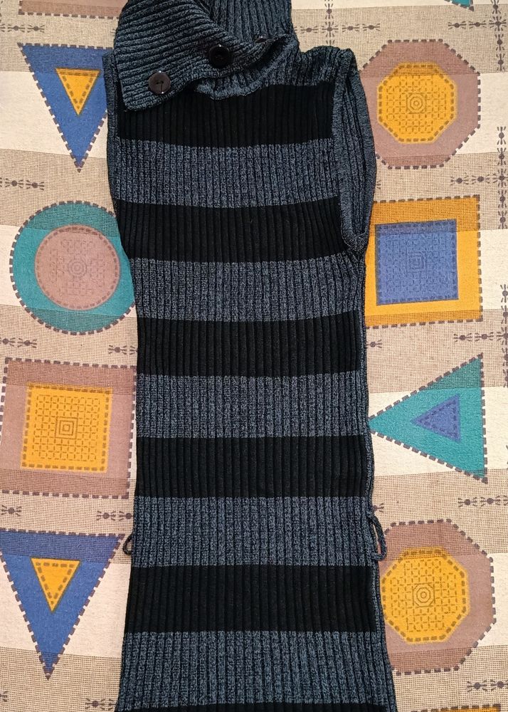 Black Nd Grey Strips Dress