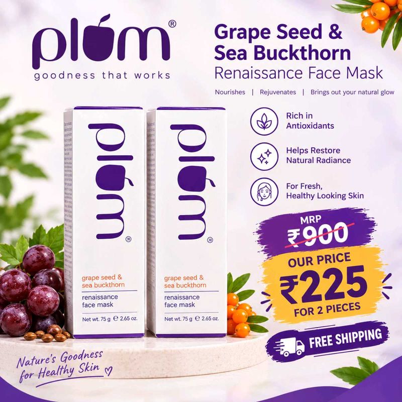 Plum Grape Seed &amp; Sea Buckthorn Face Mask 2Pc