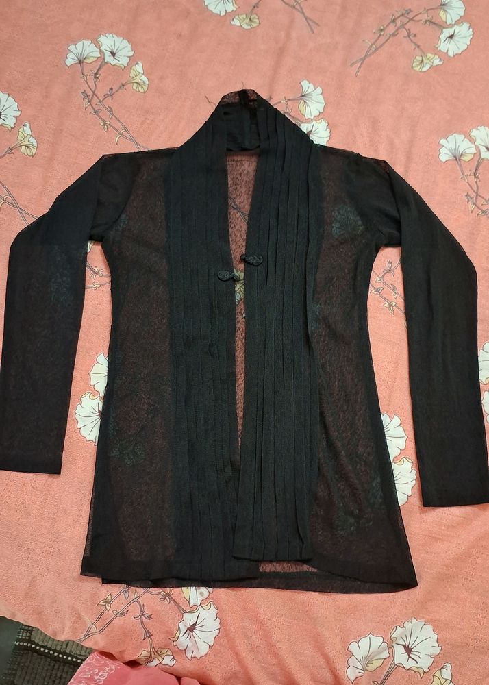 Sheer Black Cardigan
