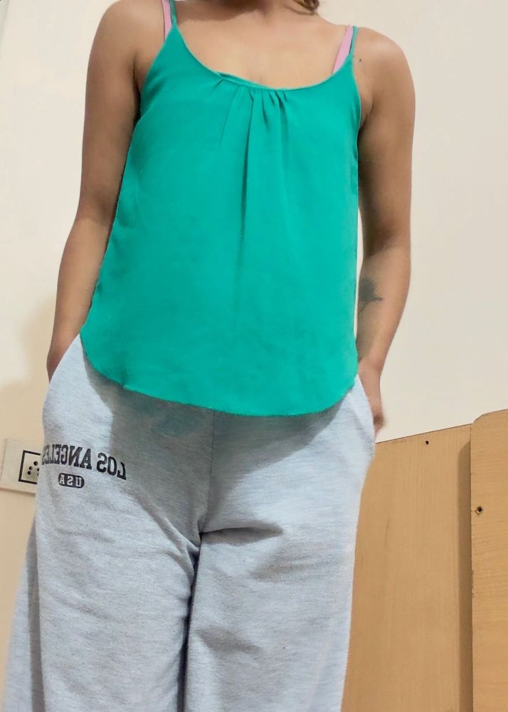 Green Sleeveless Tank Top