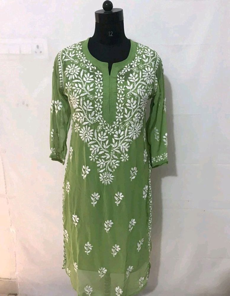 Premium Lucknowi Chickankari Handwork Kurta