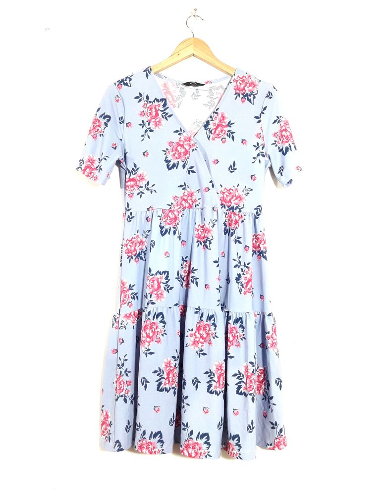 Light Blue Floral Print Dresses (Women's)