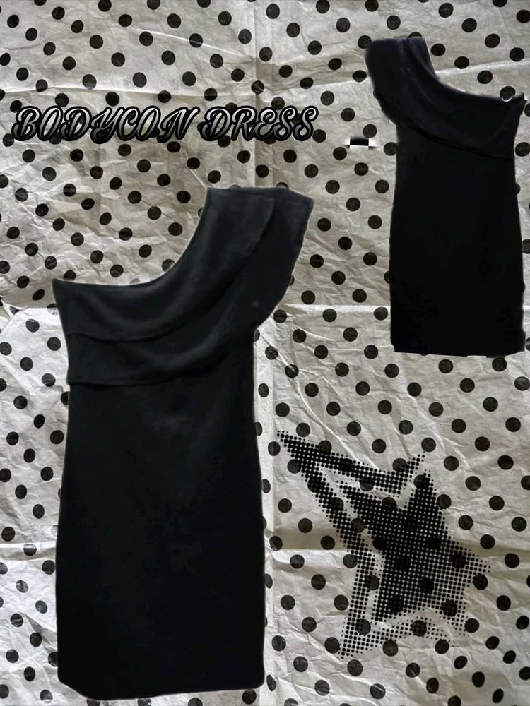 Black One-Shoulder Bodycon Dress