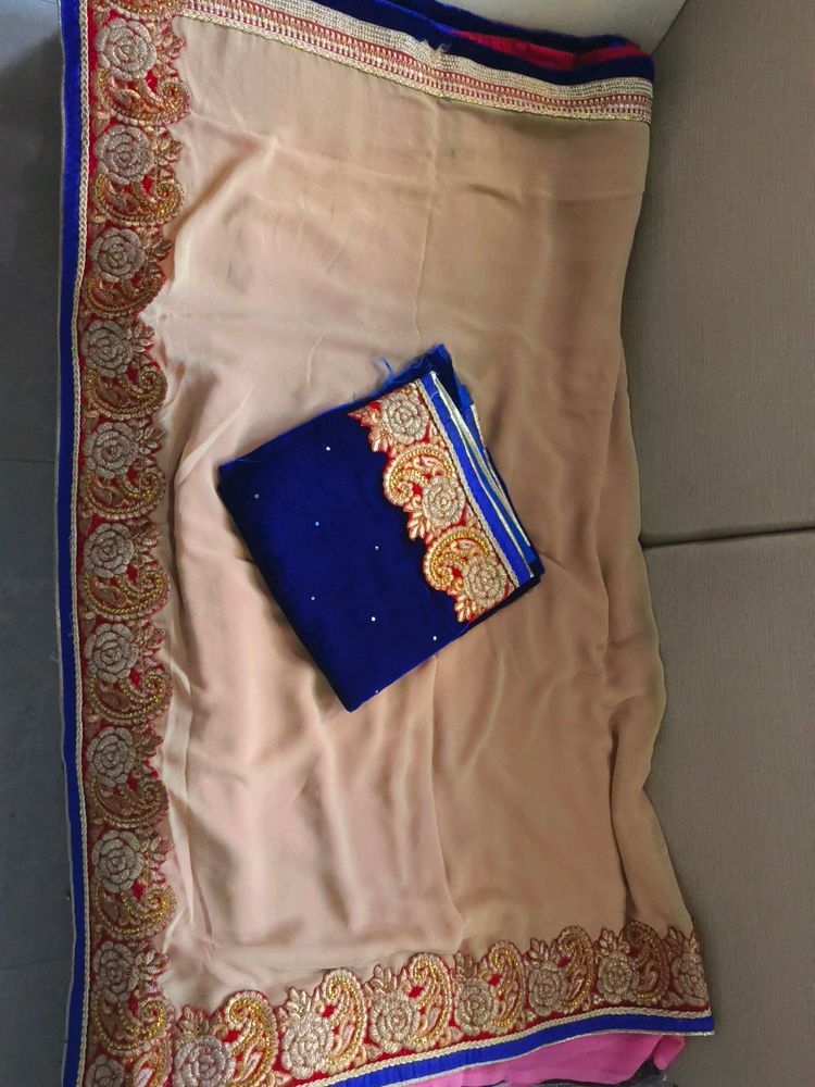 eSNew Sarees With Velvet Blouse... Without Tag...N