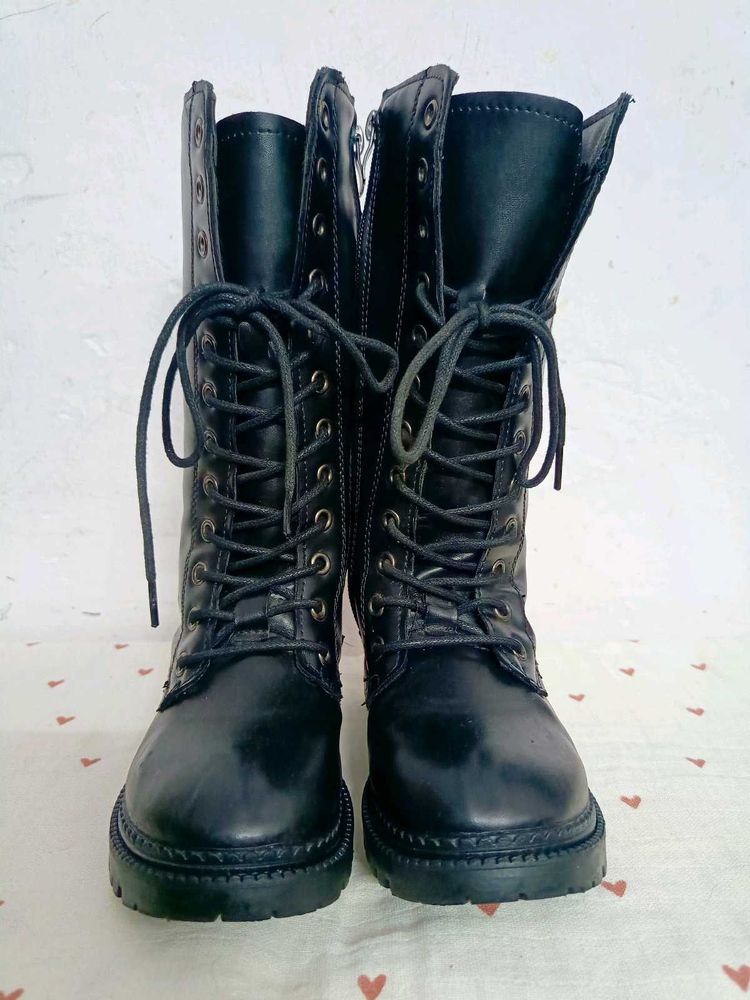 Chunky Black Combat Boots