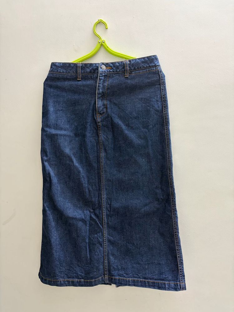 Classic Denim Maxi Skirt
