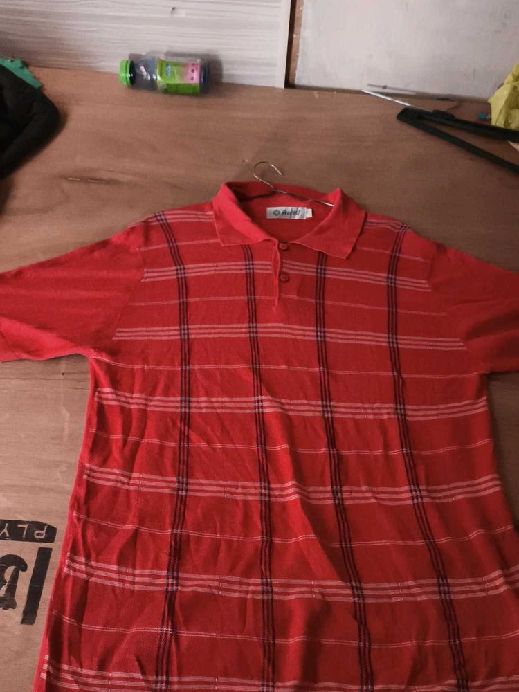 Red Striped Polo Shirt