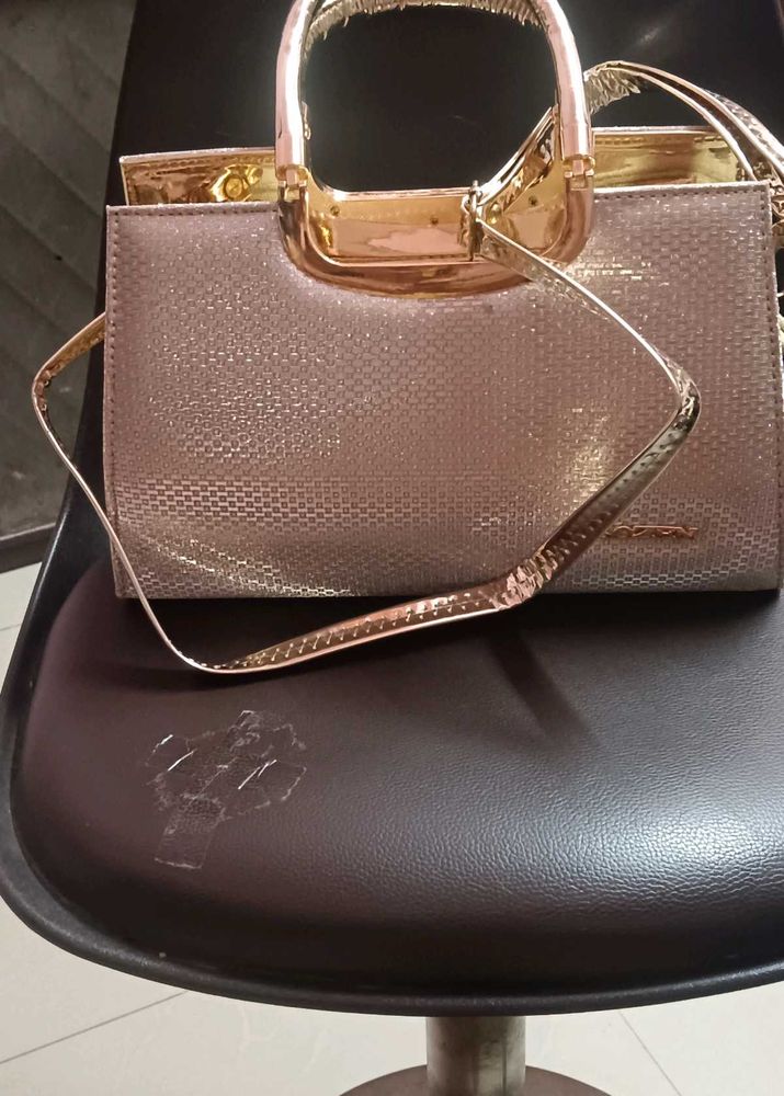 Elegant Rose Gold Evening Clutch Bag