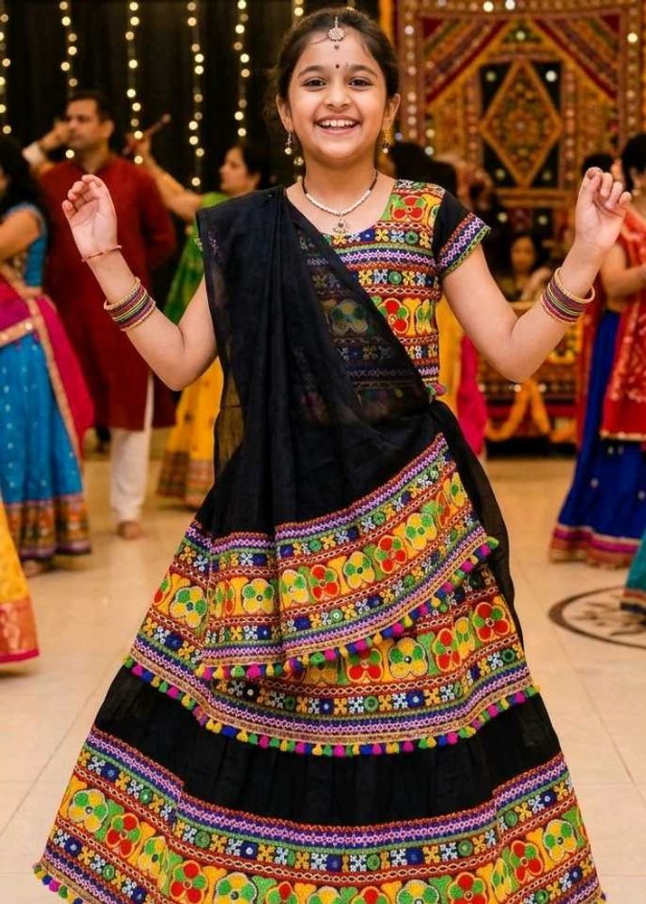Garba Vibrant Indian Traditional Girl's Lehenga Ch