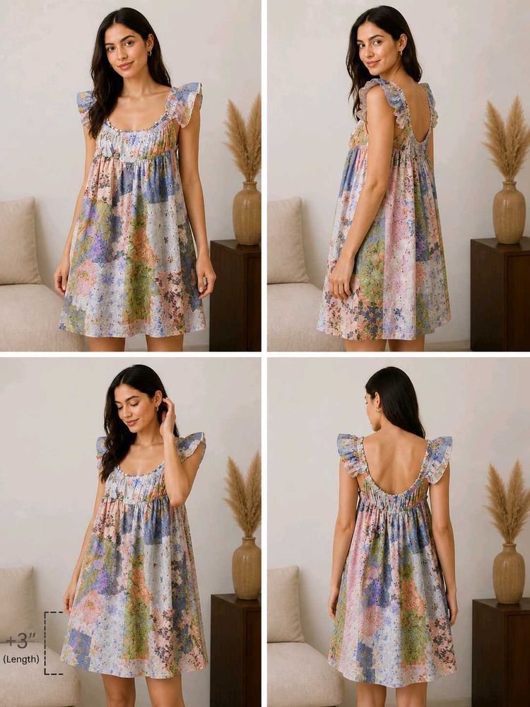 Floral Off-Shoulder Ruffle Dress