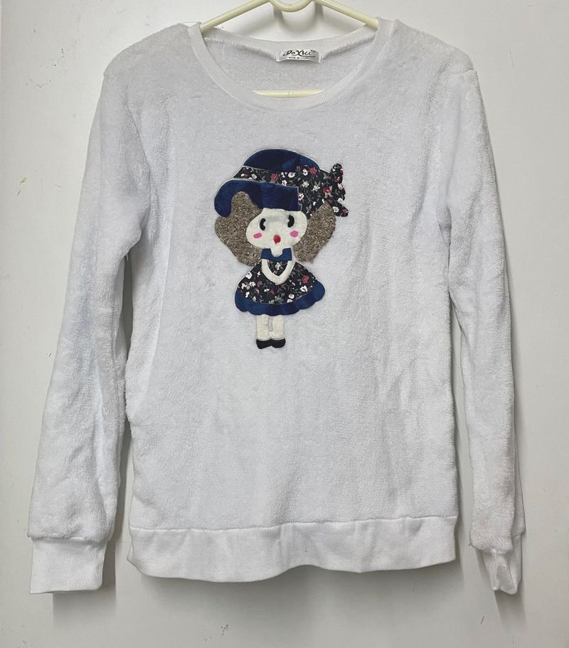 Soft White Pullover Sweatshirt