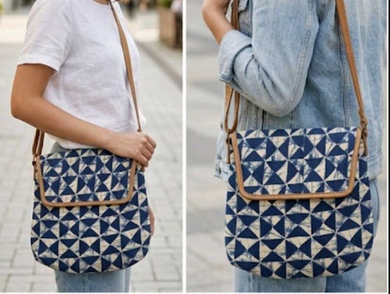 Unique Geometric Print Sling Bag