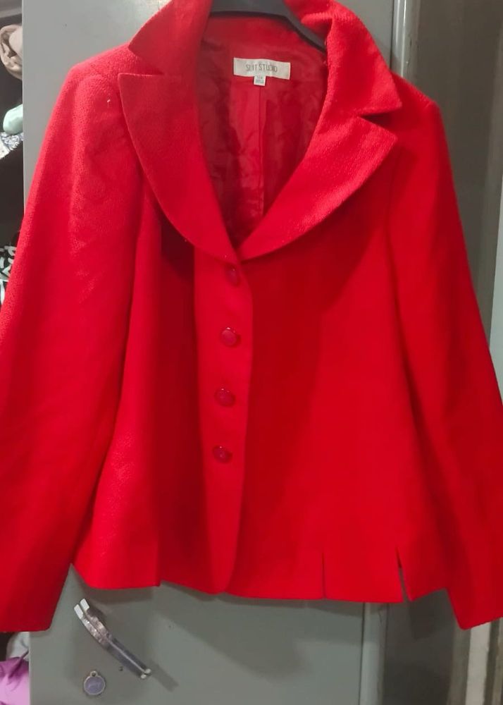 Vibrant Red Blazer Jacket