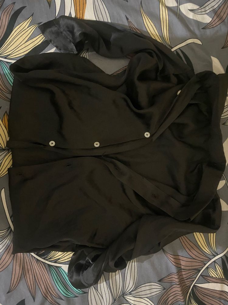 Elegant Black Silk Blend shirt