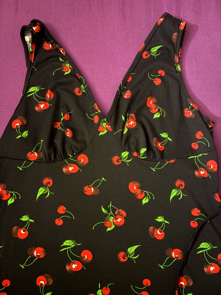Cute Cherry Print Bikini Top