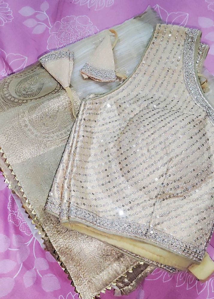 Designer Sequined Blouse with Saree