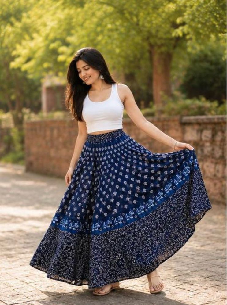 Boho Ethnic Print Maxi Skirt