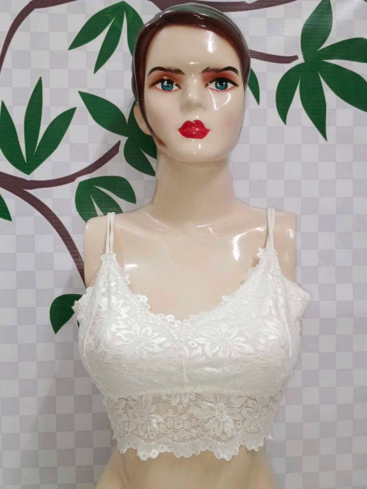 (1200)White Lace Bralette