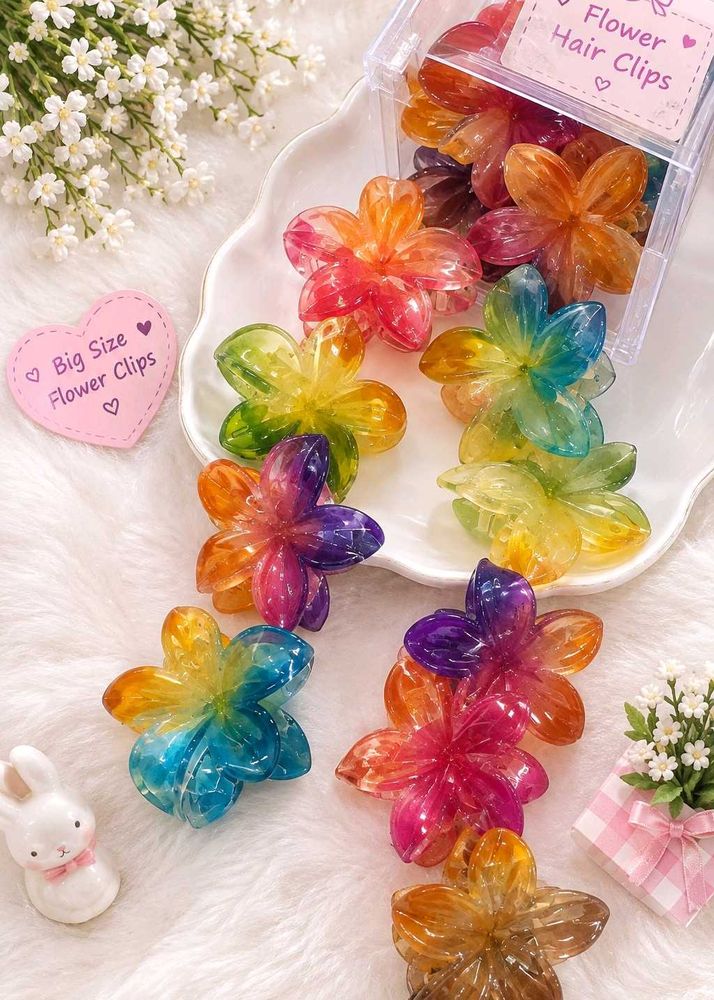BIG Cute Flower Hair Clips (Set of 5)