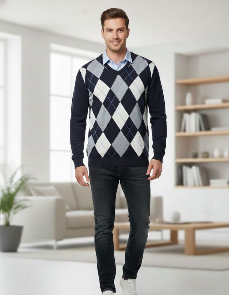 Men's Argyle Pattern Sweater