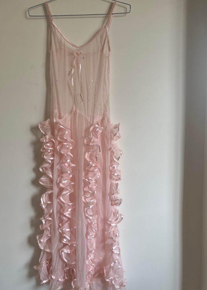 Baby Pink Ruffle Nightwear/partywear