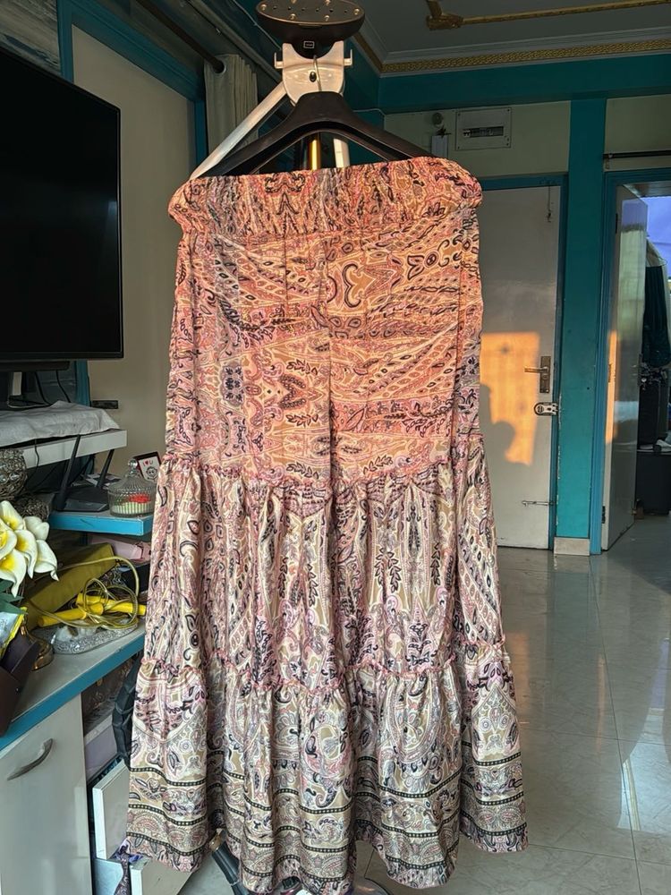 Boho Paisley Tiered Maxi Skirt