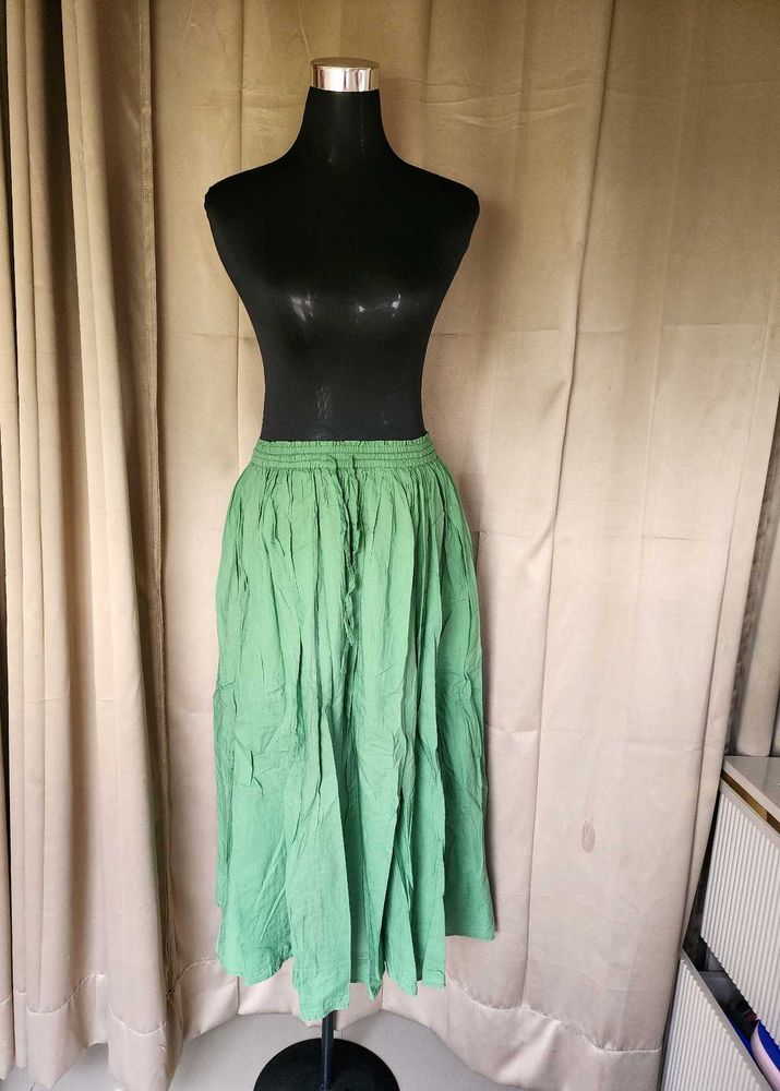 Flowy Green cotton Skirt