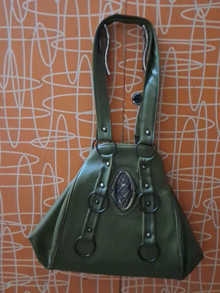Stylish Olive Green Handbag