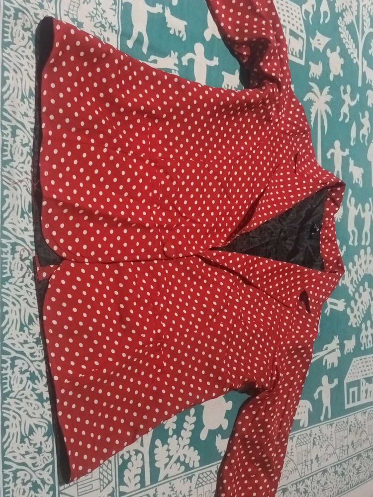 Red Polka Dot Blazer