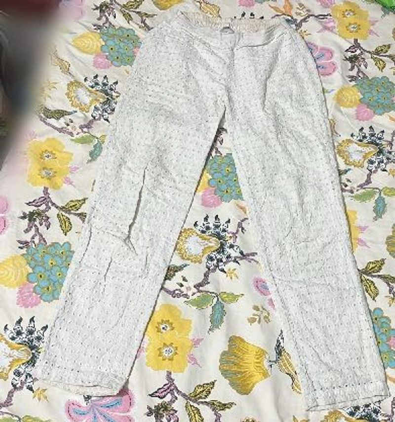 White Eyelet Pants