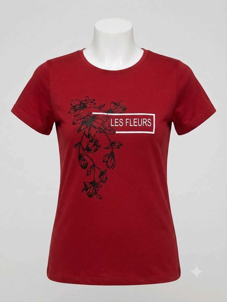 Red Floral "Les Fleurs" T-Shirt