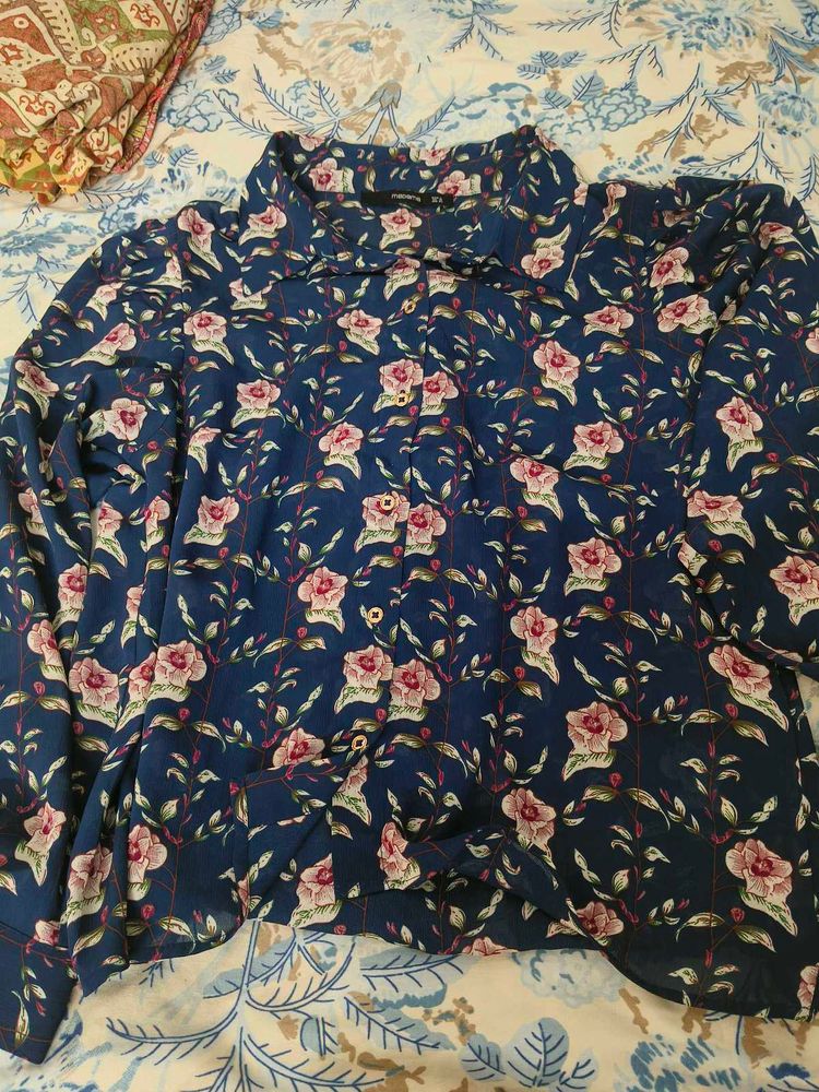 Floral Print Button-Down Shirt
