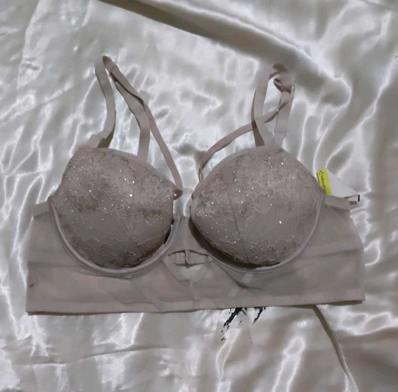 Sparkly Lace Padded Bra
