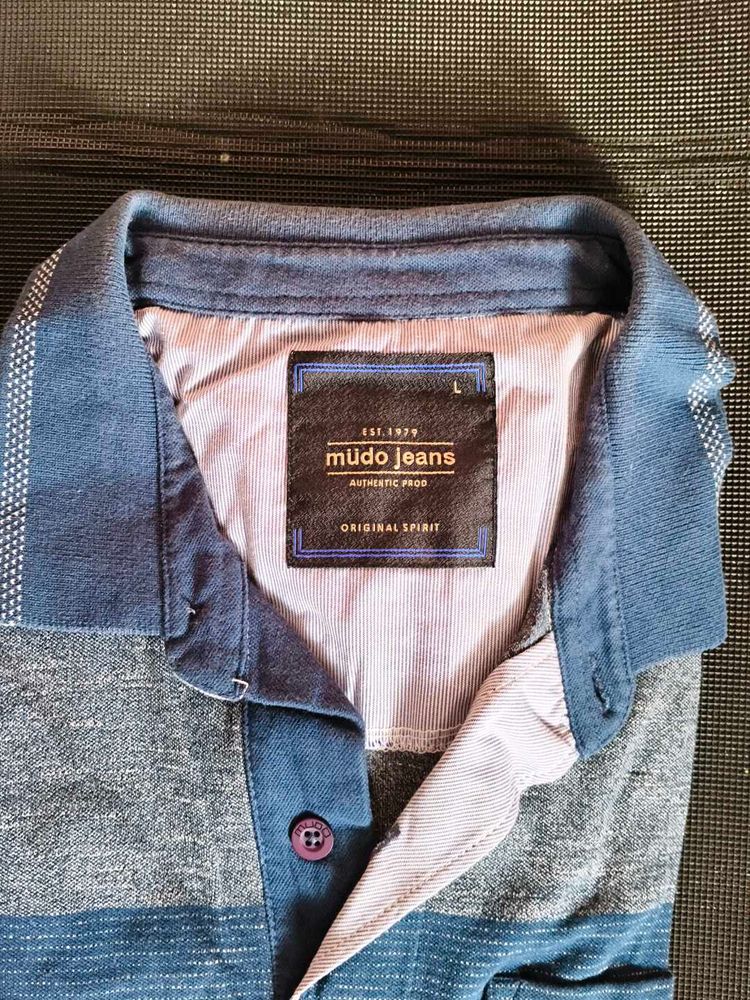 Mudo Jeans Striped Polo Shirt