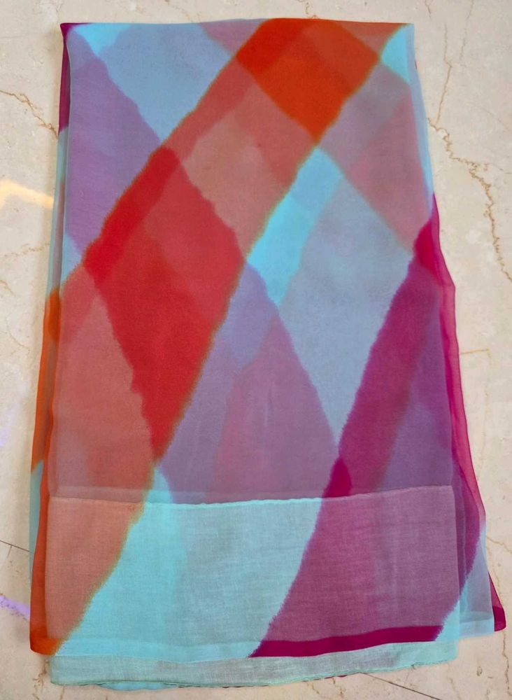 Vibrant Tie-Dye Saree fol piko complete k