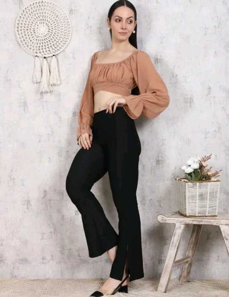 Stylish Black Flare Leg Pants